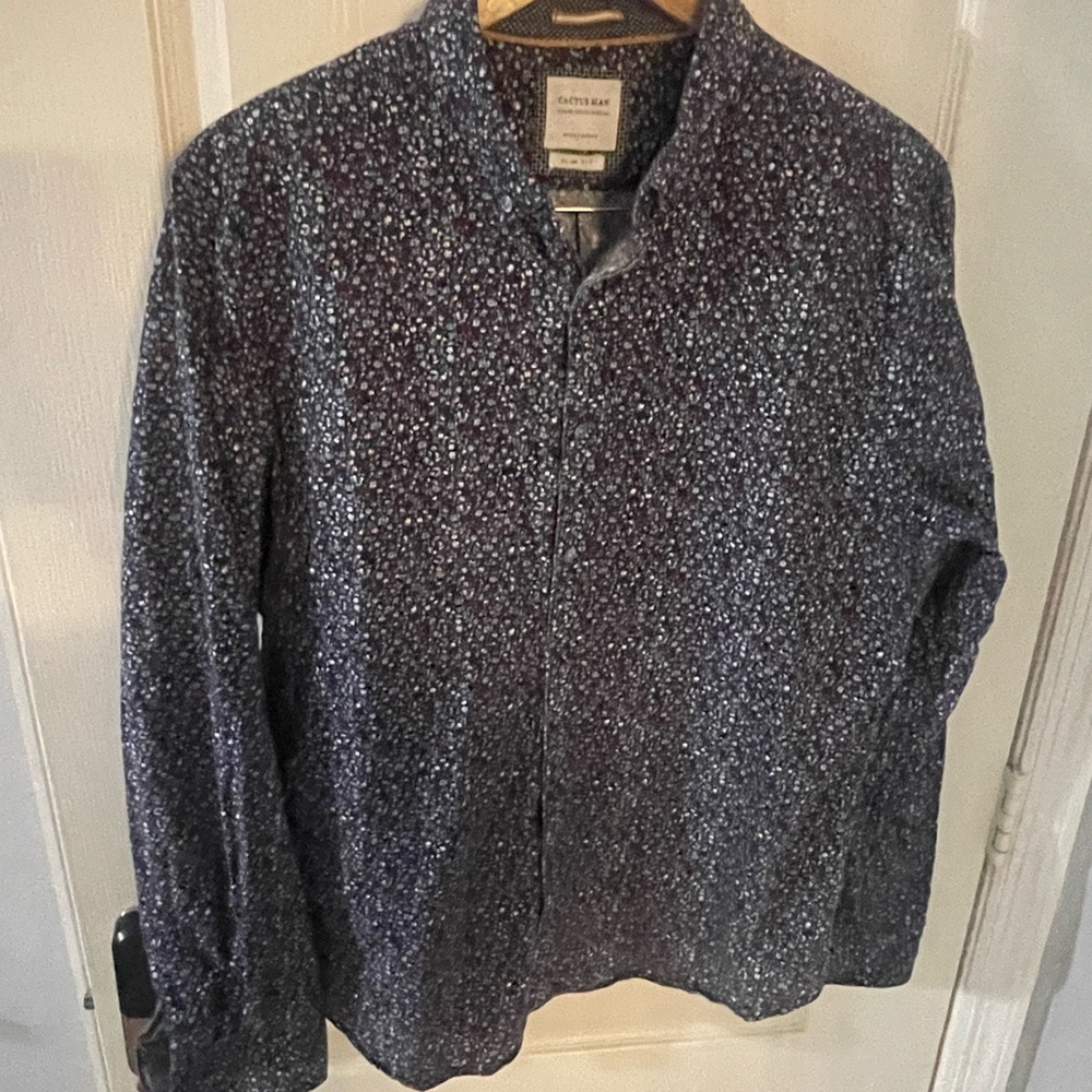 Cactus Men's Navy Floral Button Down Shirt